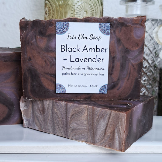 Black Amber and Lavender Handmade Soap