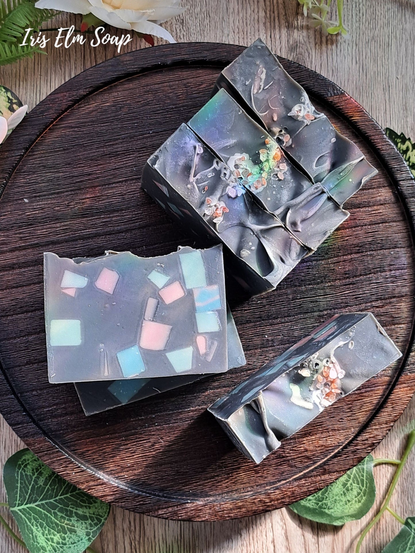 terrazzo sea salt and orchid handmade vegan soap bars